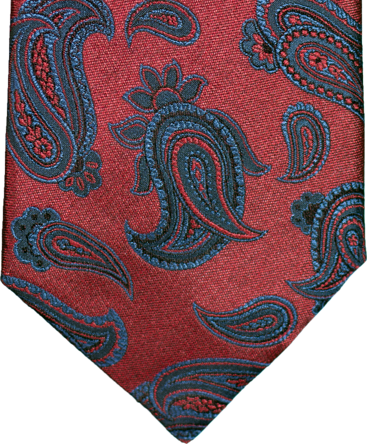 Nicolosi - Red with teal blue and black Woven Paisley Silk