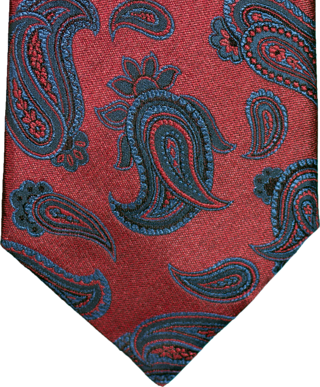Nicolosi - Red with teal blue and black Woven Paisley Silk Bowtie