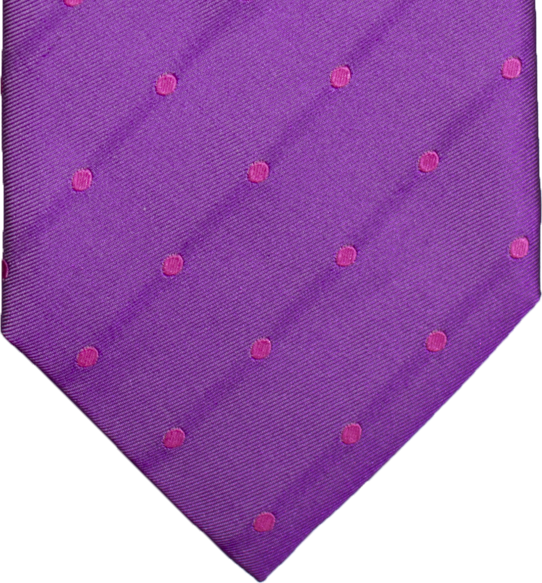 Oliveri - Fuchsia with Hot Pink Dotted Satin Silk Bow Tie
